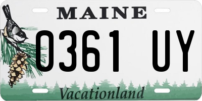 ME license plate 0361UY