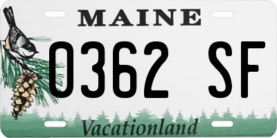 ME license plate 0362SF