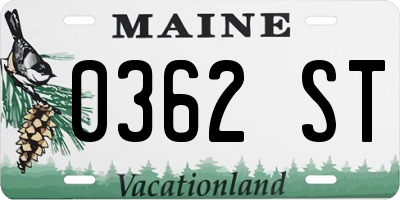 ME license plate 0362ST