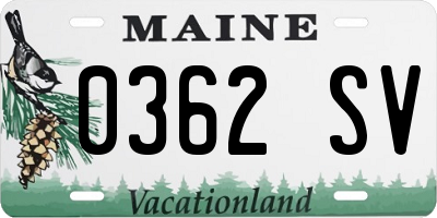 ME license plate 0362SV
