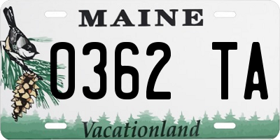 ME license plate 0362TA