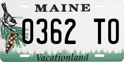 ME license plate 0362TO
