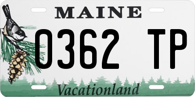 ME license plate 0362TP