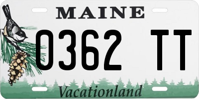 ME license plate 0362TT