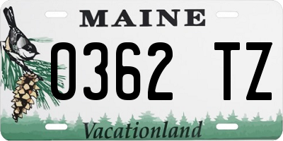ME license plate 0362TZ