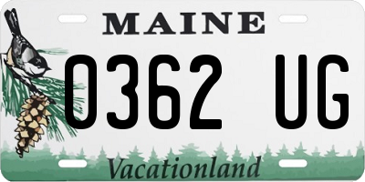 ME license plate 0362UG