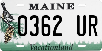 ME license plate 0362UR