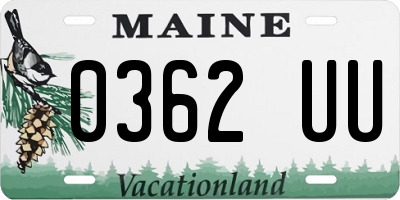 ME license plate 0362UU