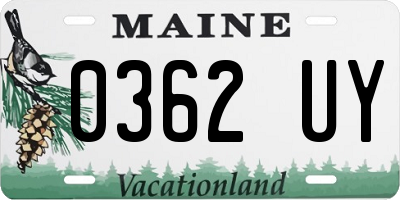 ME license plate 0362UY
