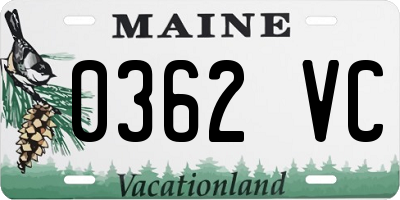 ME license plate 0362VC