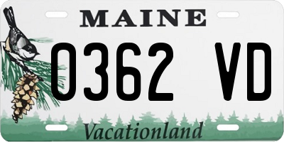 ME license plate 0362VD