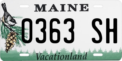 ME license plate 0363SH