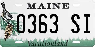 ME license plate 0363SI