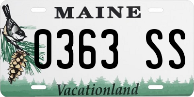 ME license plate 0363SS