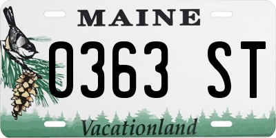 ME license plate 0363ST