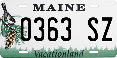 ME license plate 0363SZ