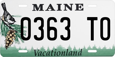 ME license plate 0363TO