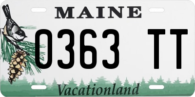 ME license plate 0363TT