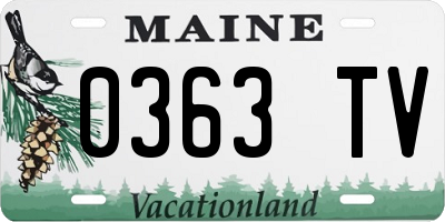 ME license plate 0363TV