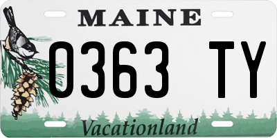 ME license plate 0363TY