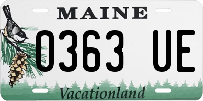 ME license plate 0363UE