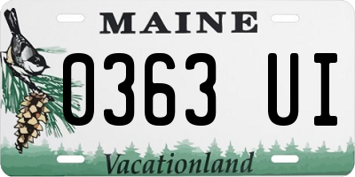 ME license plate 0363UI