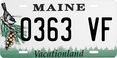 ME license plate 0363VF