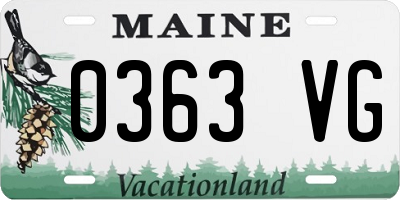 ME license plate 0363VG