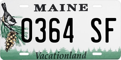 ME license plate 0364SF
