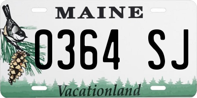 ME license plate 0364SJ