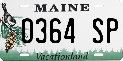 ME license plate 0364SP