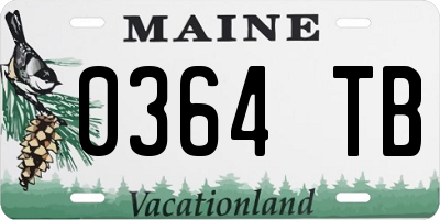 ME license plate 0364TB