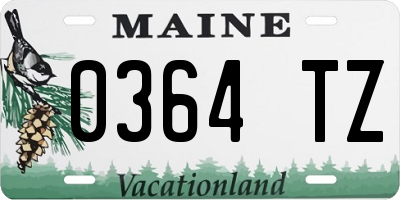 ME license plate 0364TZ