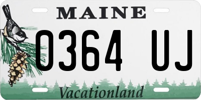 ME license plate 0364UJ