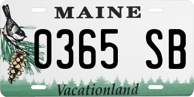 ME license plate 0365SB
