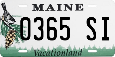 ME license plate 0365SI