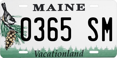 ME license plate 0365SM