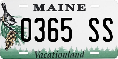 ME license plate 0365SS