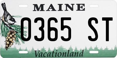ME license plate 0365ST