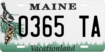 ME license plate 0365TA