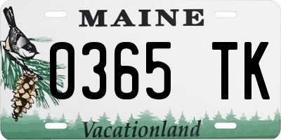 ME license plate 0365TK