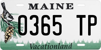 ME license plate 0365TP