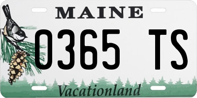 ME license plate 0365TS