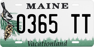 ME license plate 0365TT