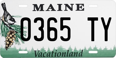 ME license plate 0365TY