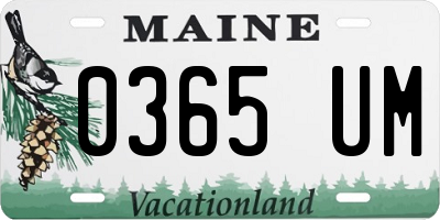 ME license plate 0365UM