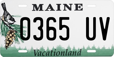 ME license plate 0365UV
