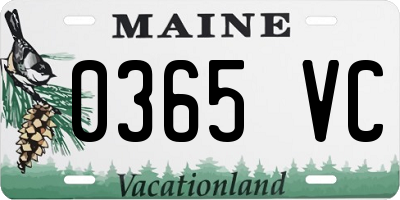 ME license plate 0365VC