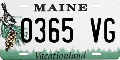 ME license plate 0365VG