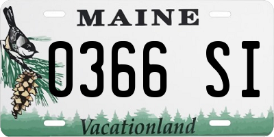 ME license plate 0366SI